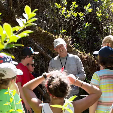 Peter Vitousek teaching students in Hawaii